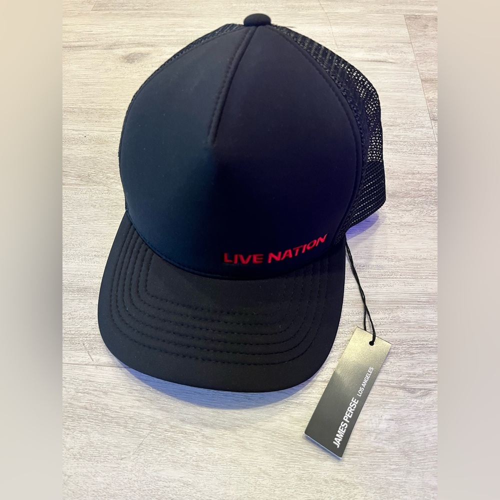 James Perse Live Nation black and red hat one size